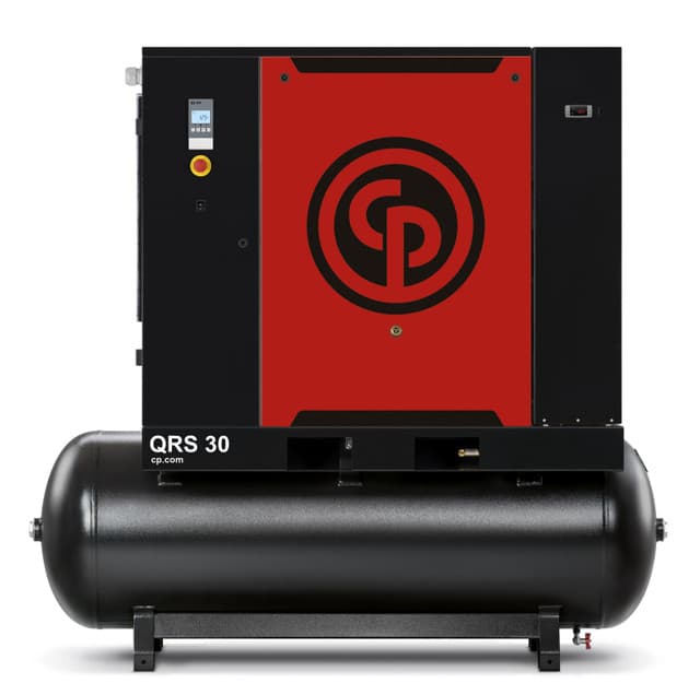 Tank mounted, QRS30, 30 hp rotary screw air compressor
